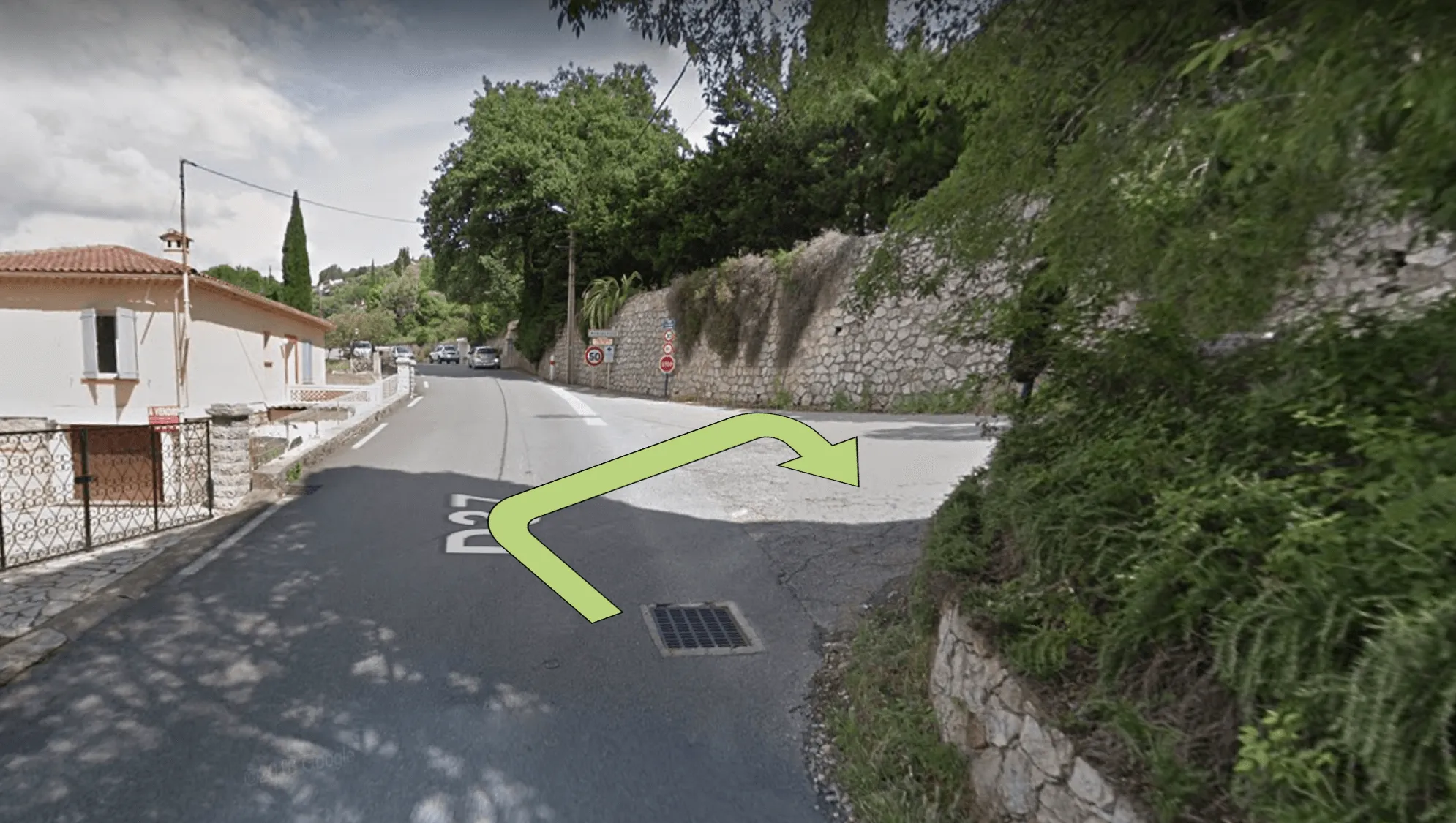 Accès à La Villa Jasmin depuis Montauroux par la D37